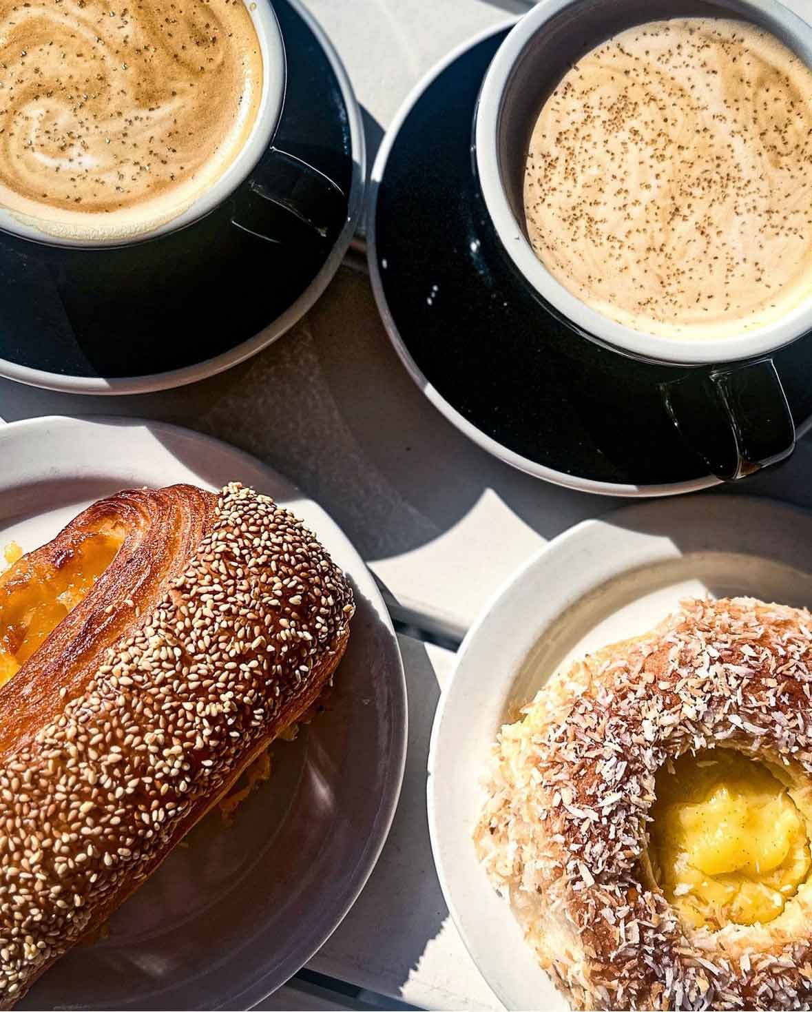Coffee and pastries at Vik Restaurant, Bakeri & Kafé, perfect for a break.