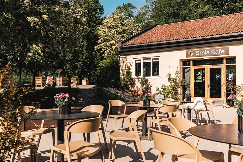 Outdoor tables at Smia cafe