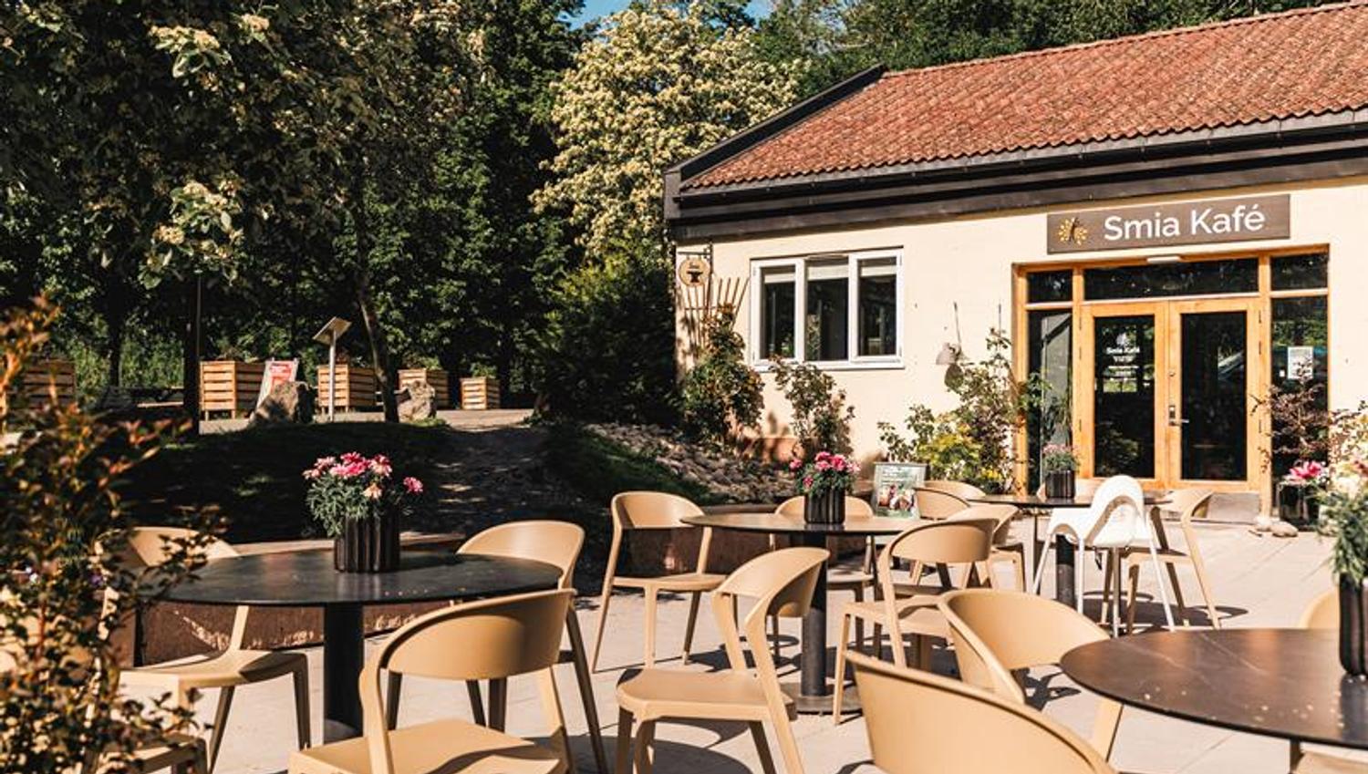 Outdoor tables at Smia cafe