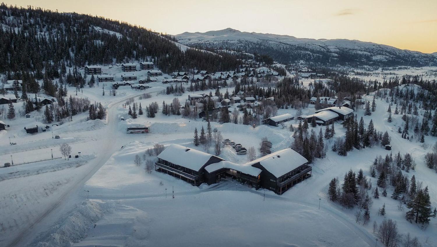 the cabins from Gaustablikk Mountain Cabins and Apartments, winter