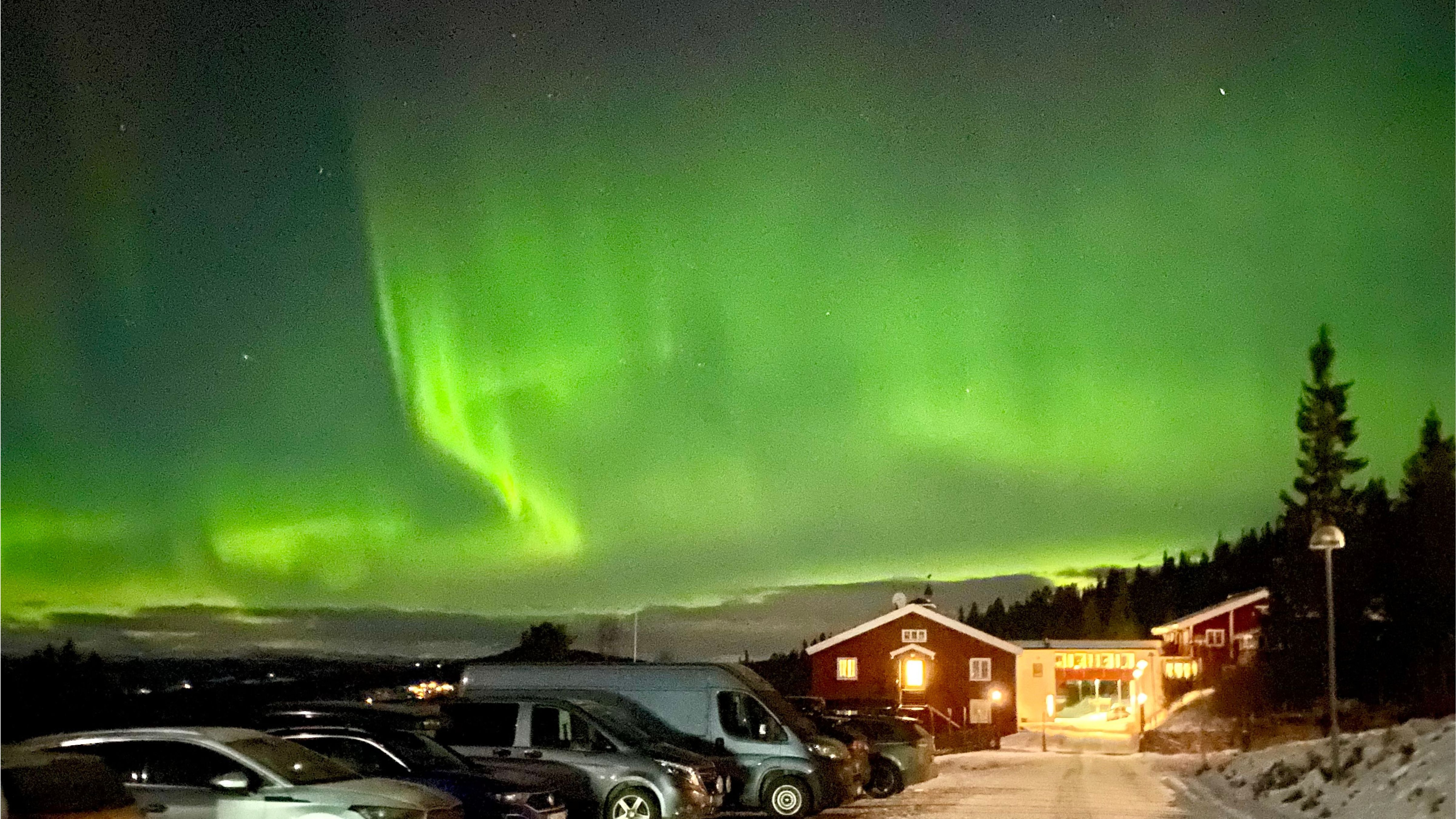 Nordlyset over Gålå Høyfjellshotell