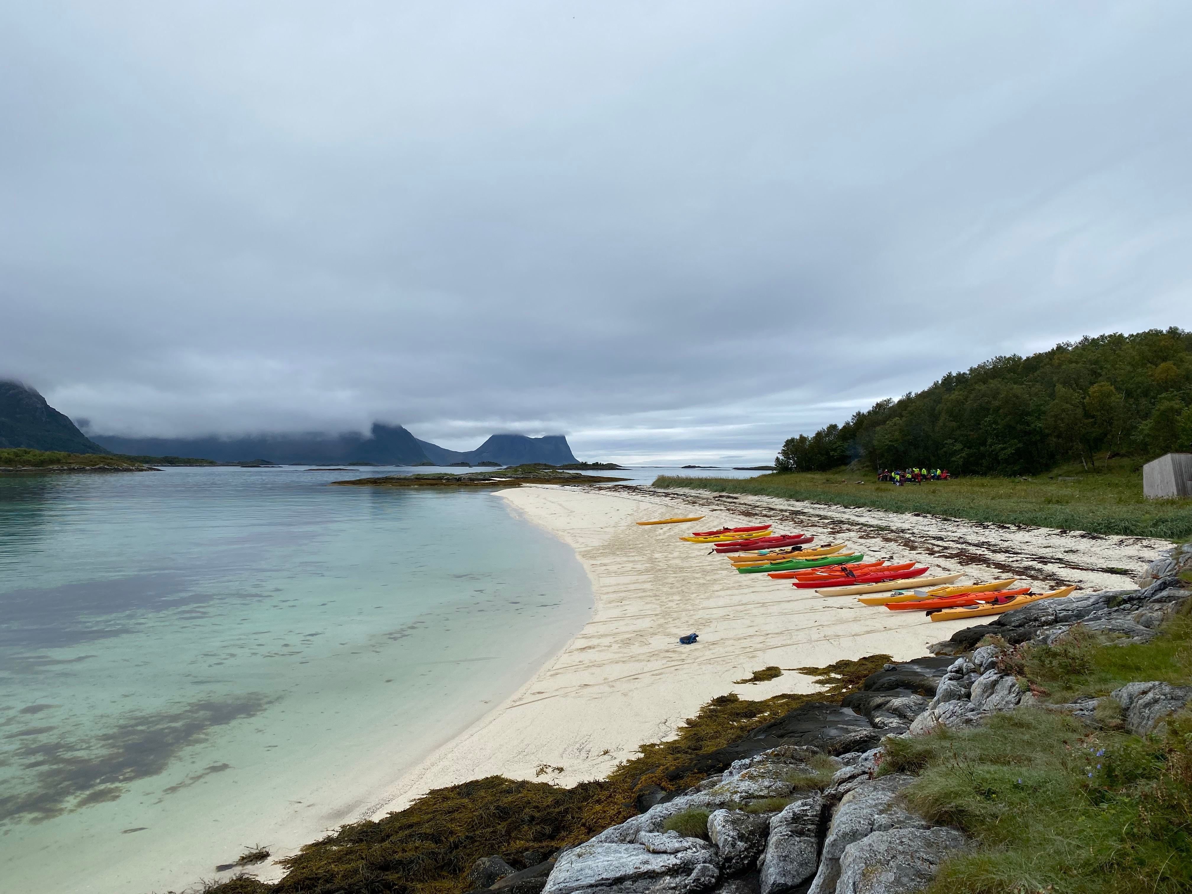 kayaks on the beach