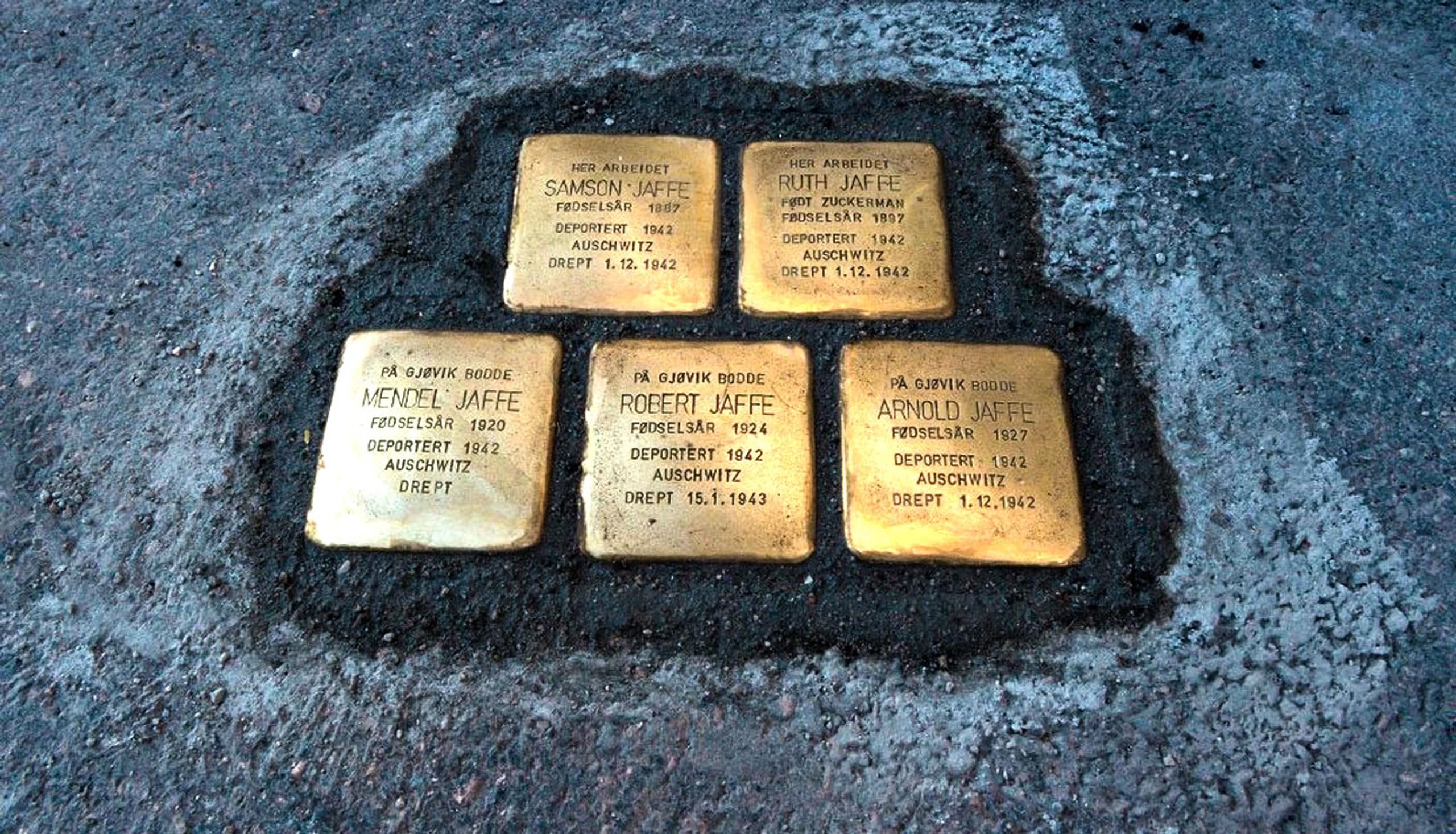 Krigsminner - Snublesteiner Jaffe - Gjøvik