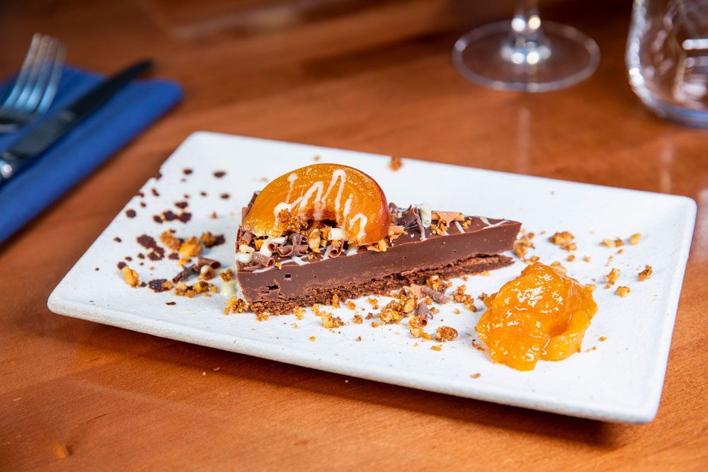 kakedessert på forrett på Becks Brasserie og Bar Osebro i Porsgrunn