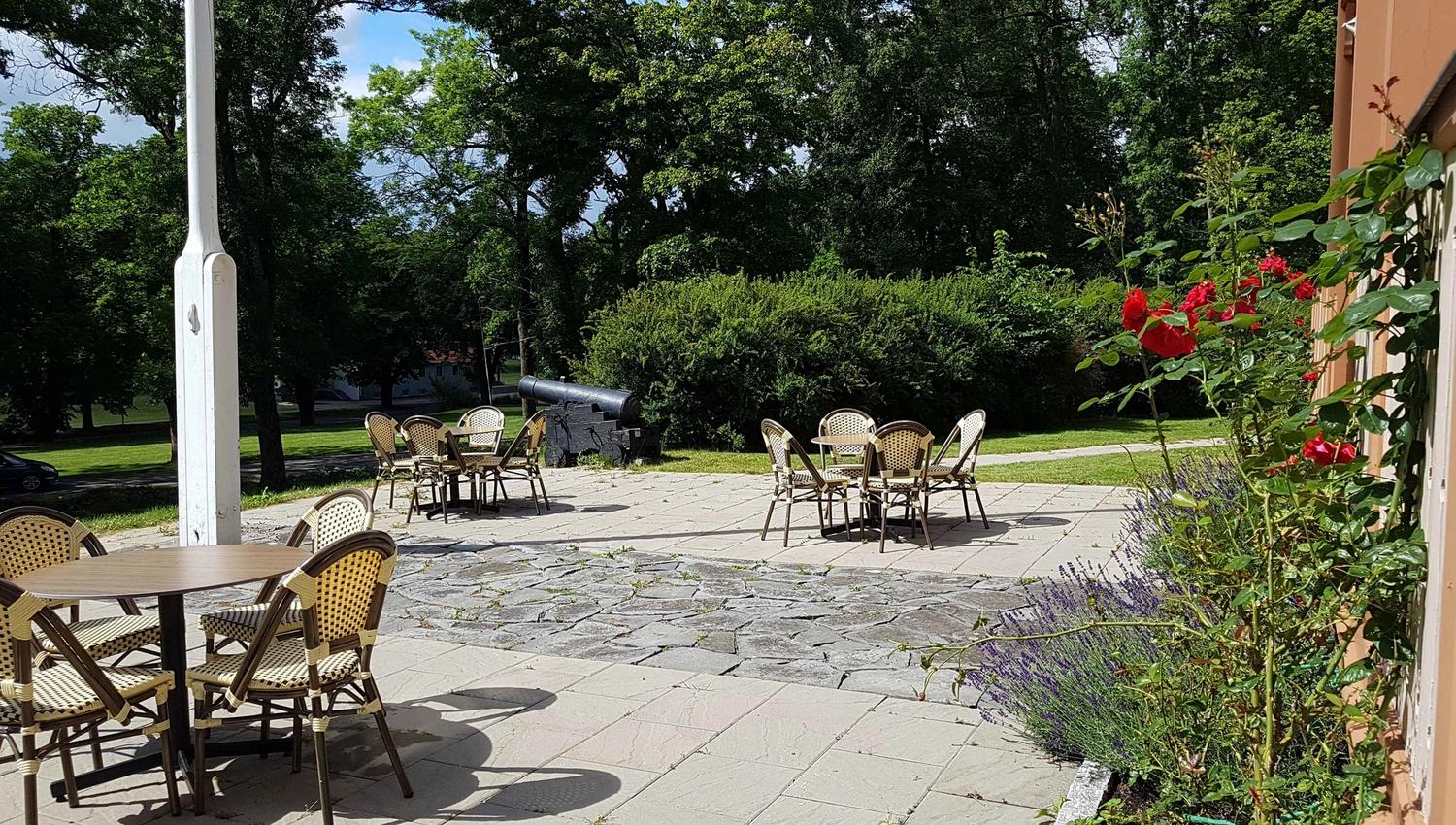 Outdoor area with seating areas