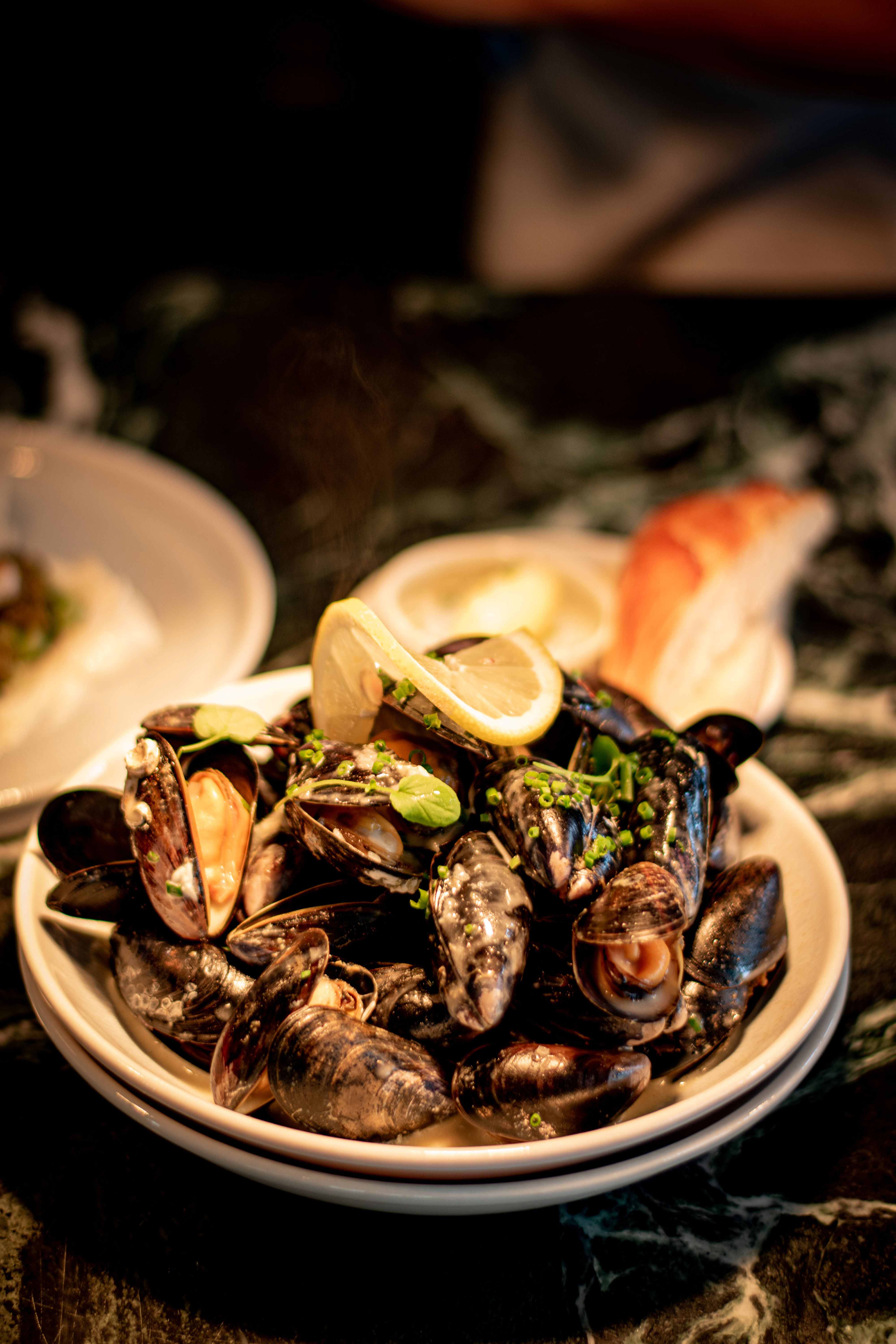 Fresh mussels served at Sjøhuset Restaurant & Pub in Norheimsund.