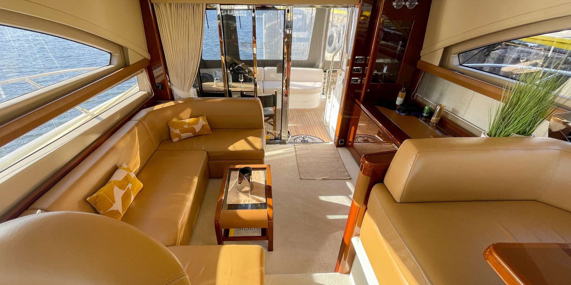 The interior of the boat