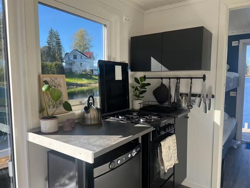 kitchen on the houseboat