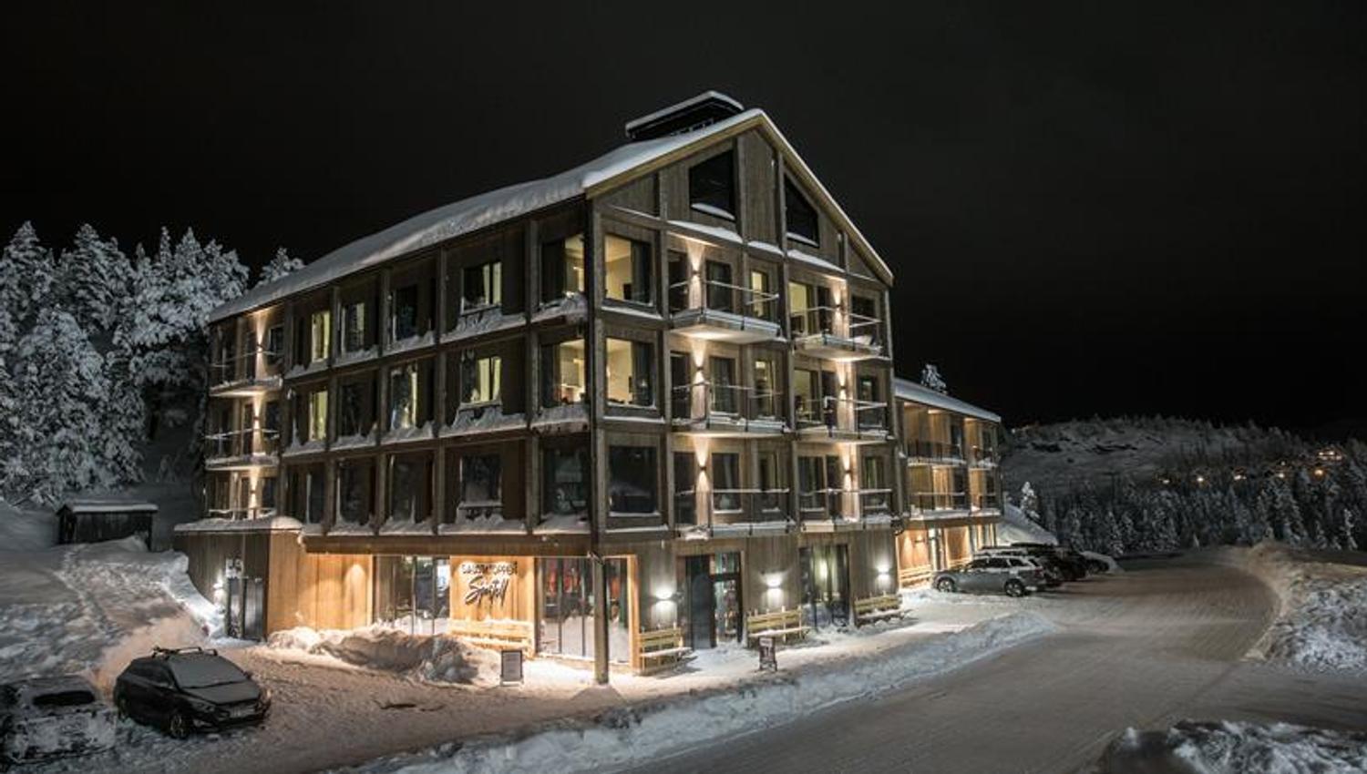 Gausta Sportell vinter kveld