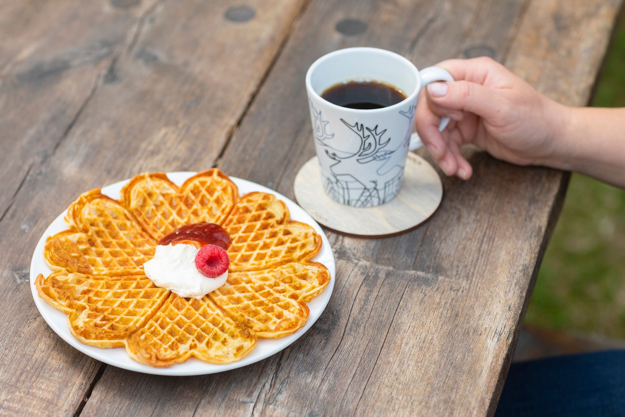 Scrumptous waffles and coffee at Bøla Cafe