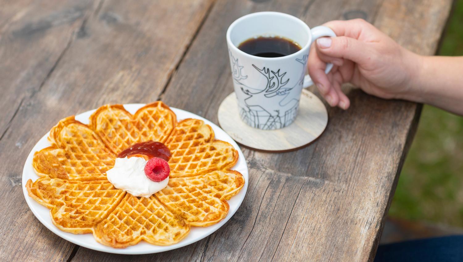 Scrumptous waffles and coffee at Bøla Cafe
