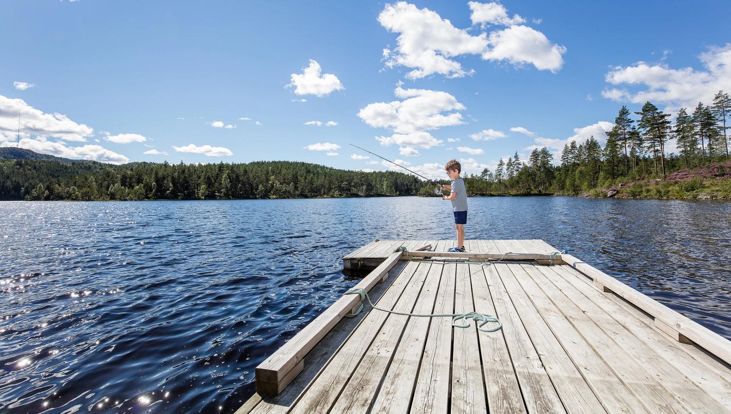 Fiske på usfvatn sommer