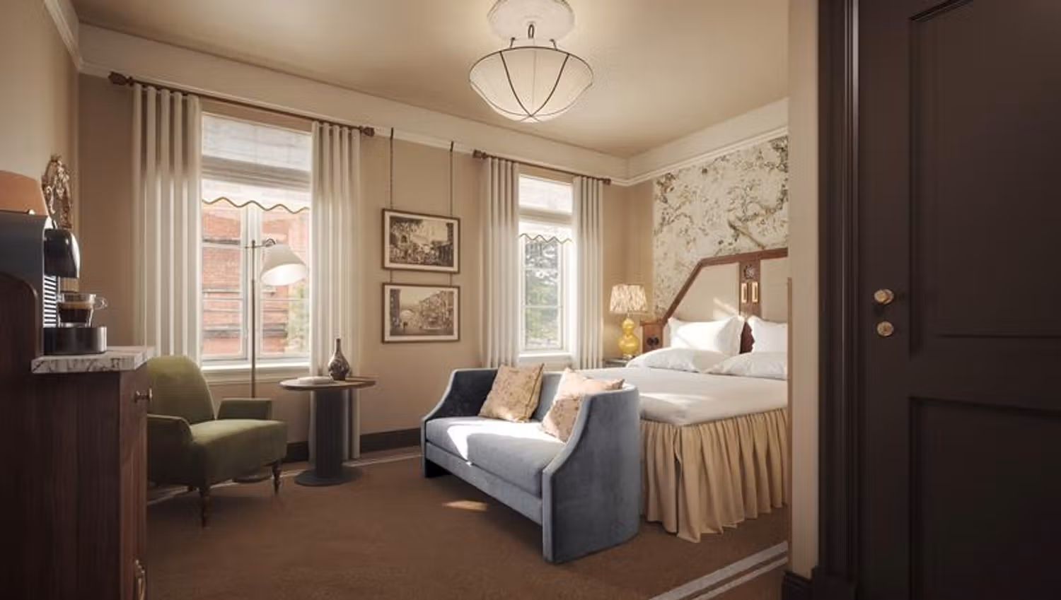 Rendering of hotel room