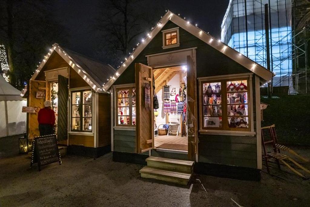 Christmas market in the city park in Stavanger