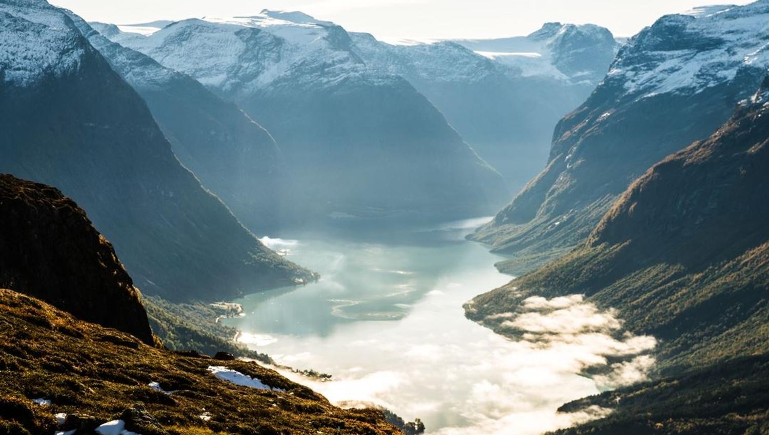 View of Lodalen Valley seen from hike from Hoven Loen.