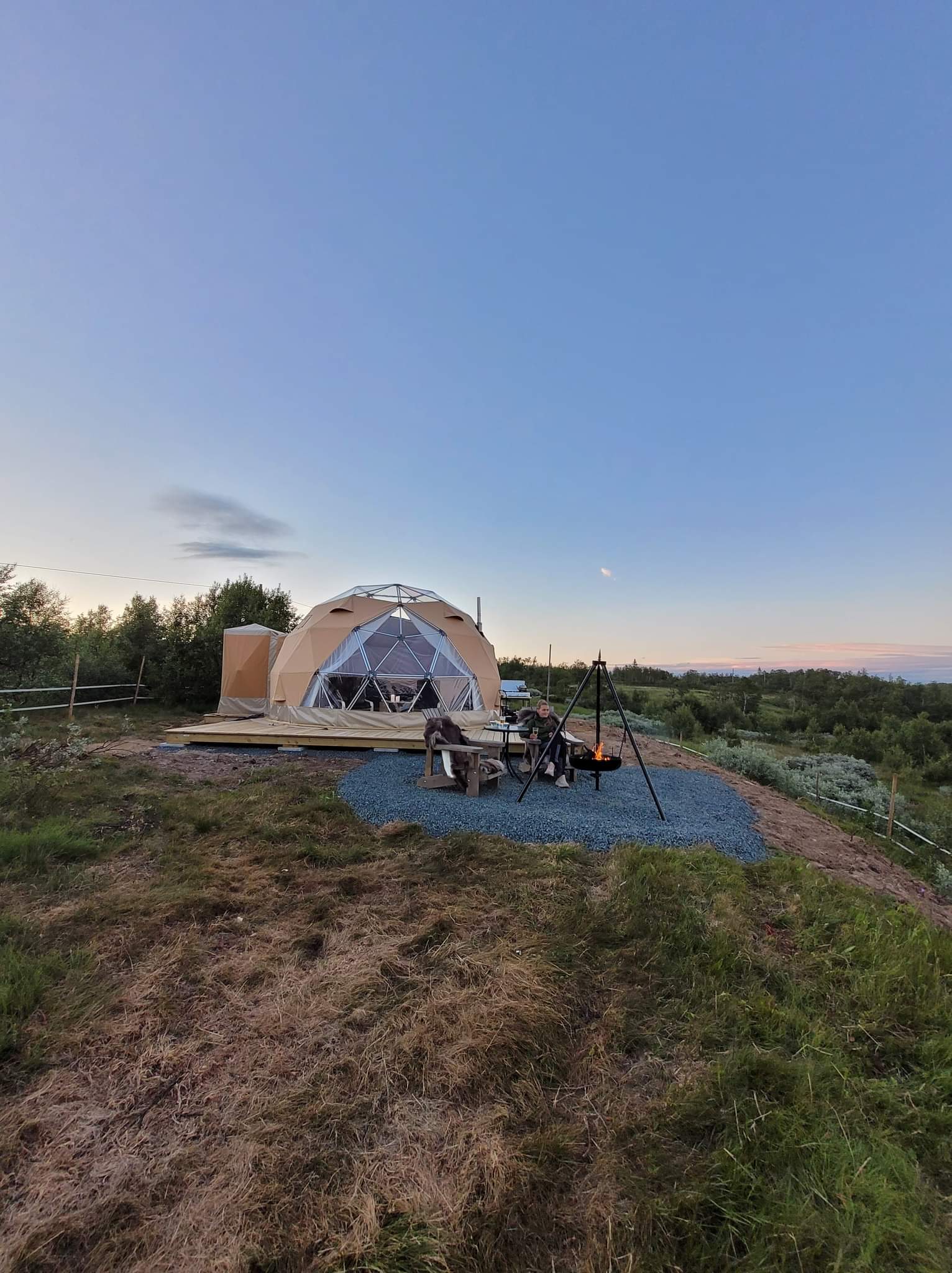 Arctic Dome with fire pit