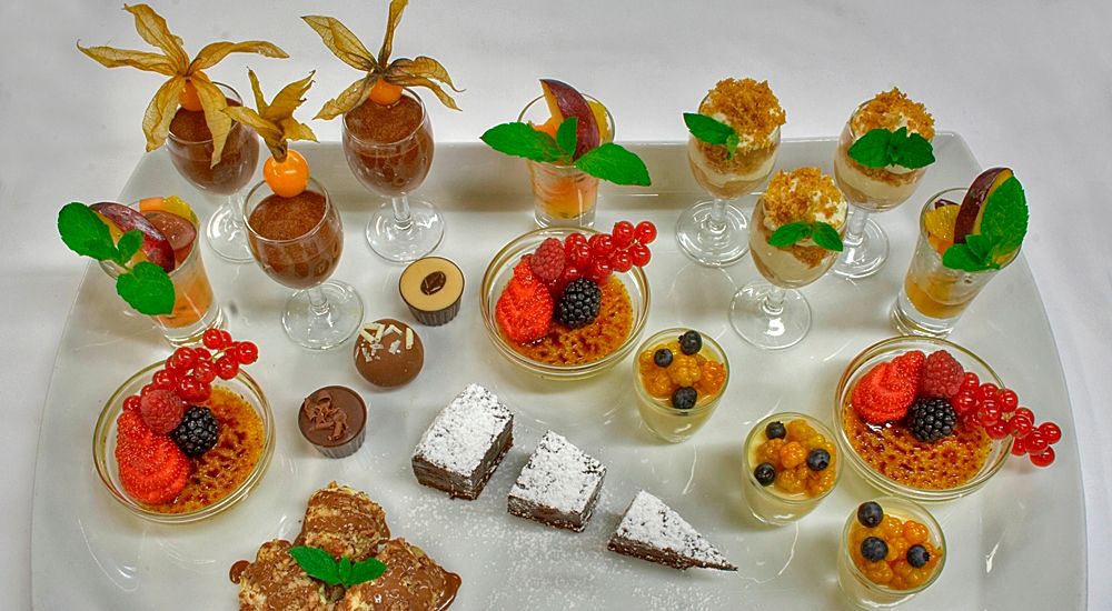 An assortment of desserts.