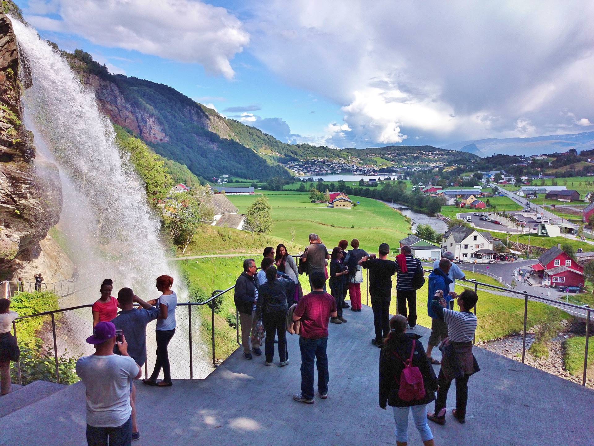 View of Steinsdal waterfall