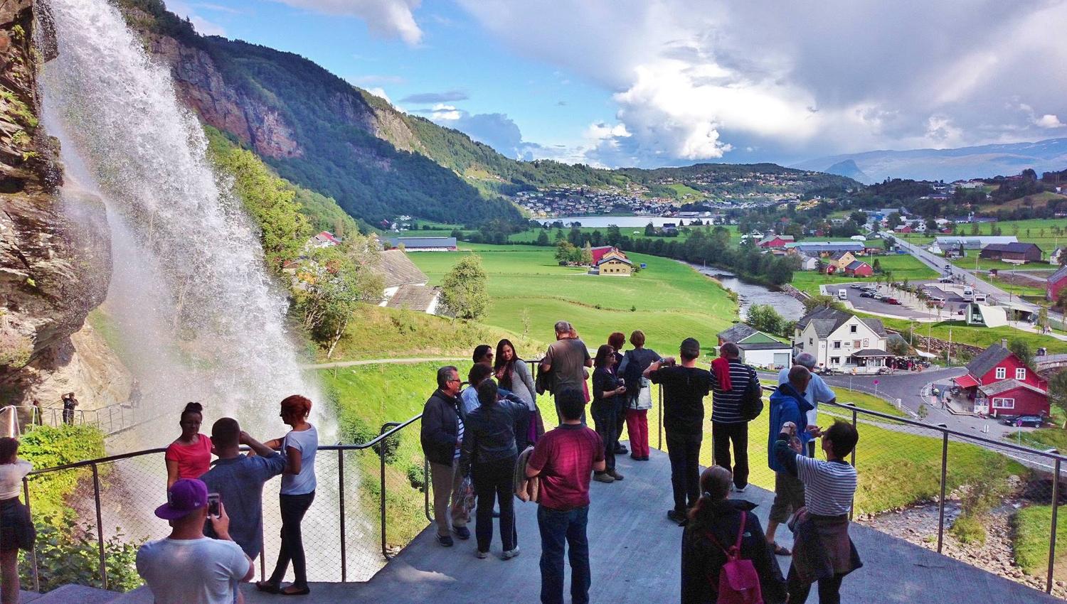 View of Steinsdal waterfall