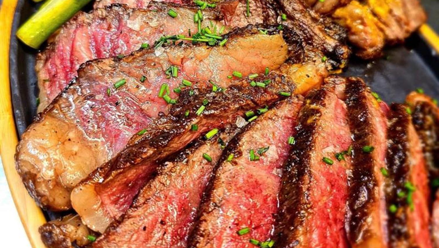 Detail of steak with accessories