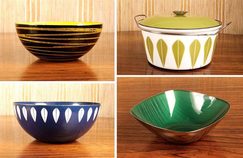 Detail photos of four bowls with different patterns.