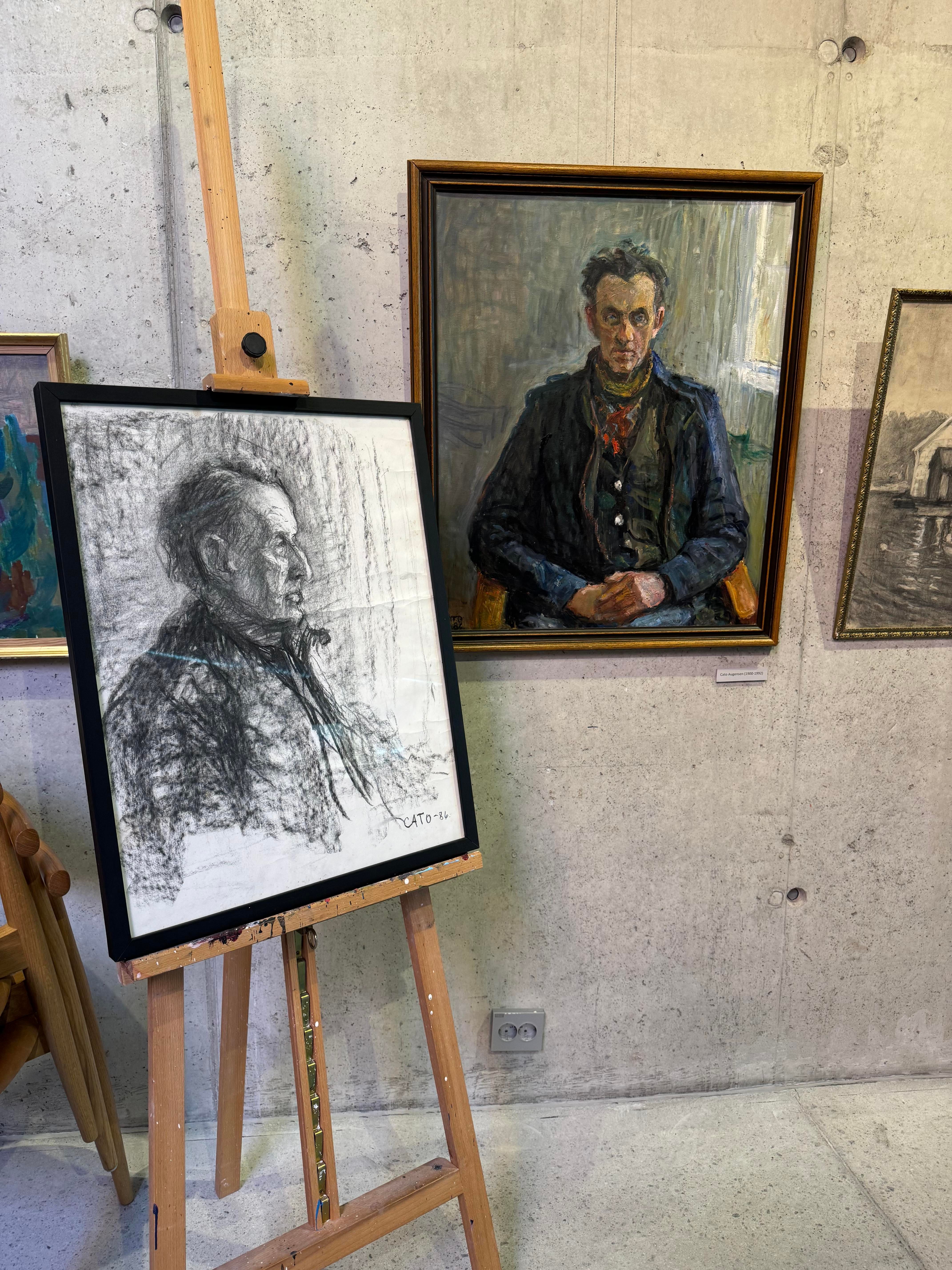 Several paintings of men