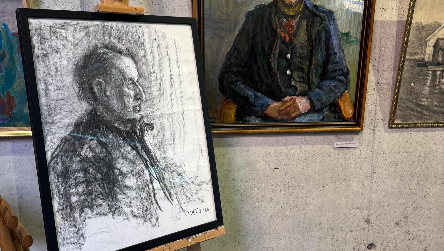Several paintings of men
