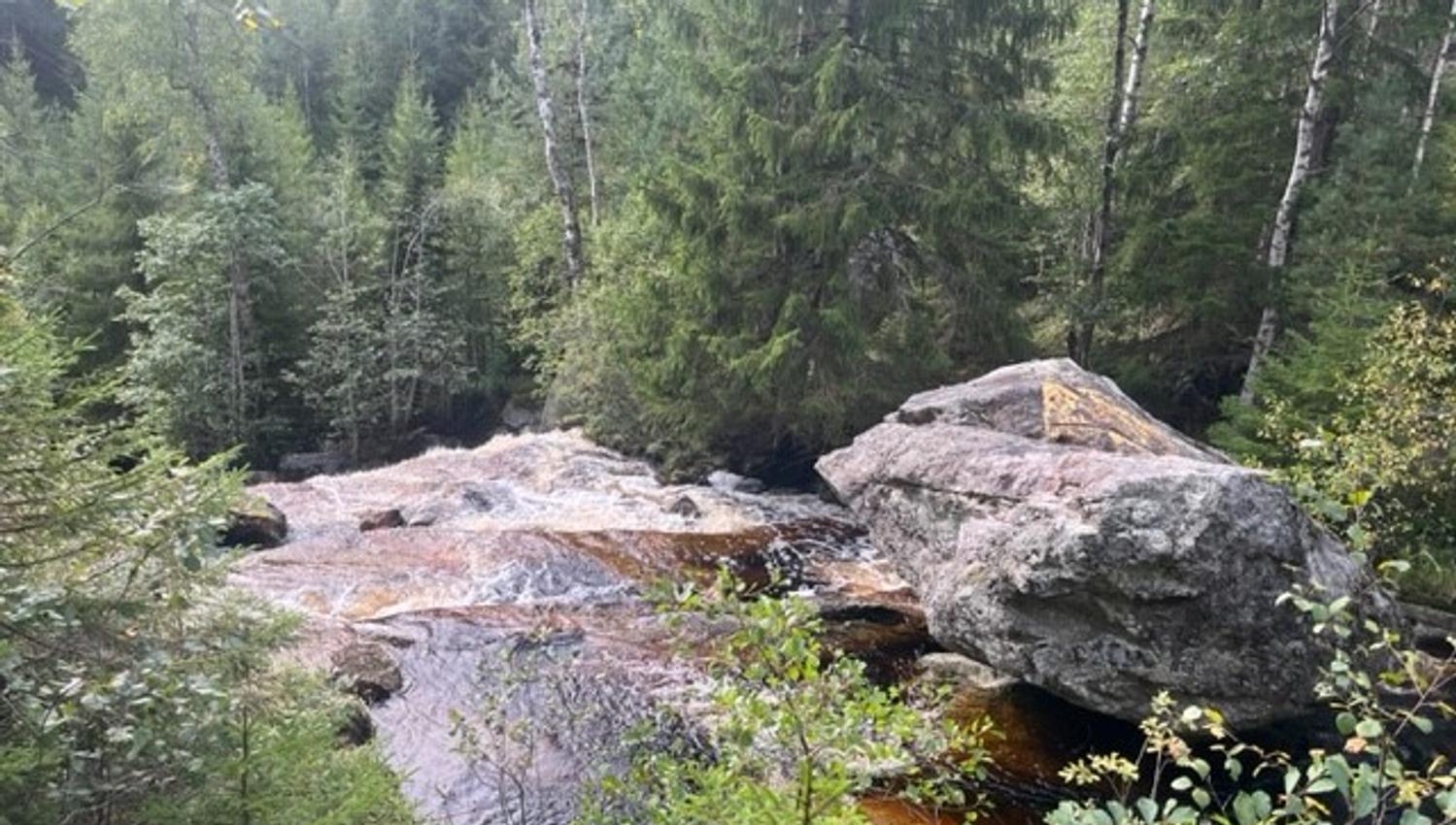 Stor stein i elvestryk