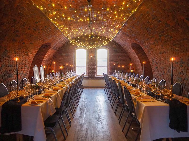dinner table with candles