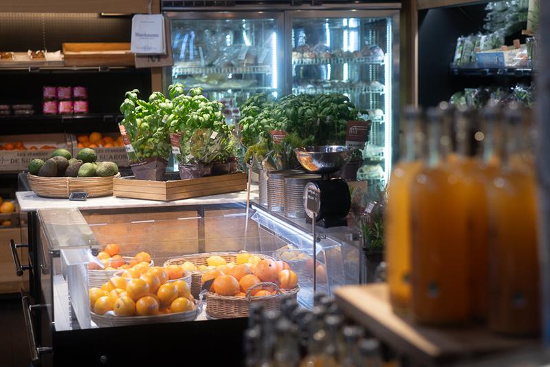 Interior of the fruit and vegetables counter