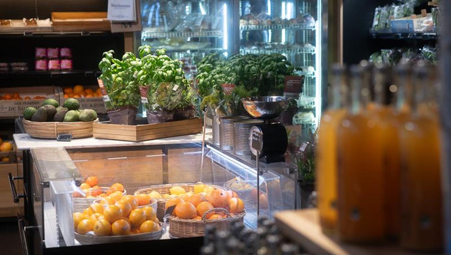 Interior of the fruit and vegetables counter