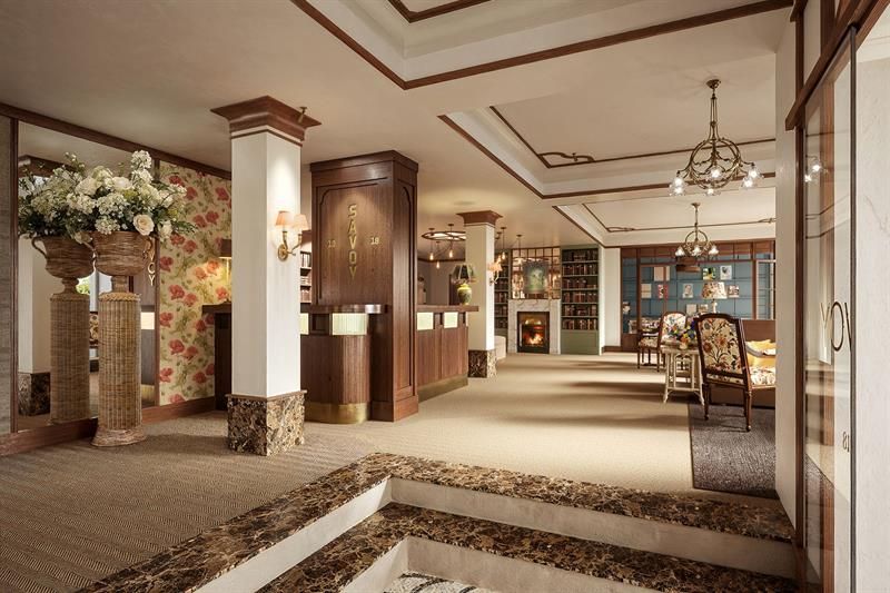 Rendering of hotel lobby