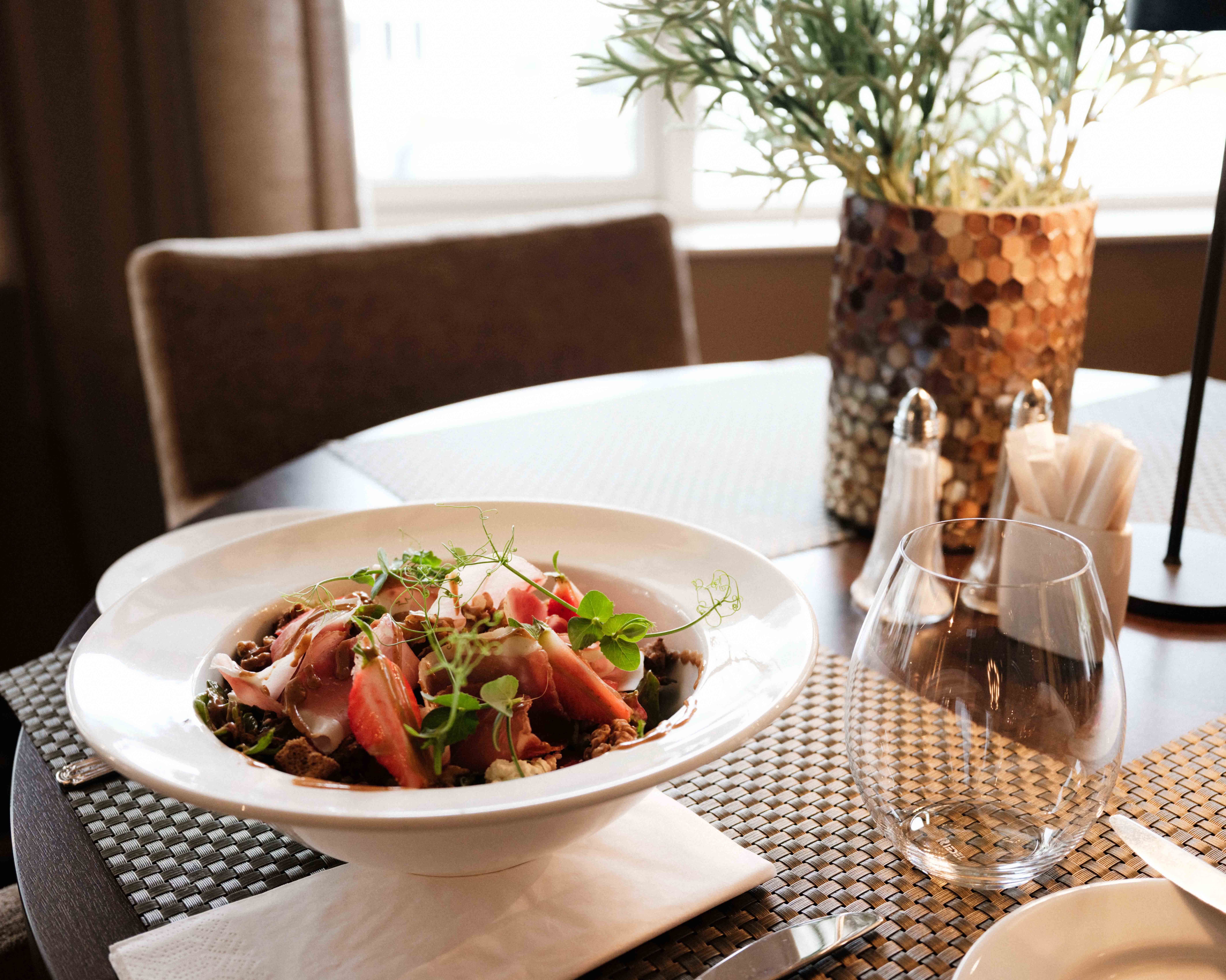 Fresh and colourful dish served at the hotel’s restaurant.