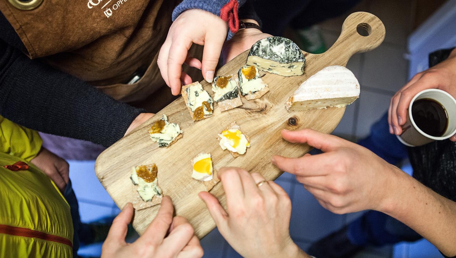 Tasting of cheese at Gangstad