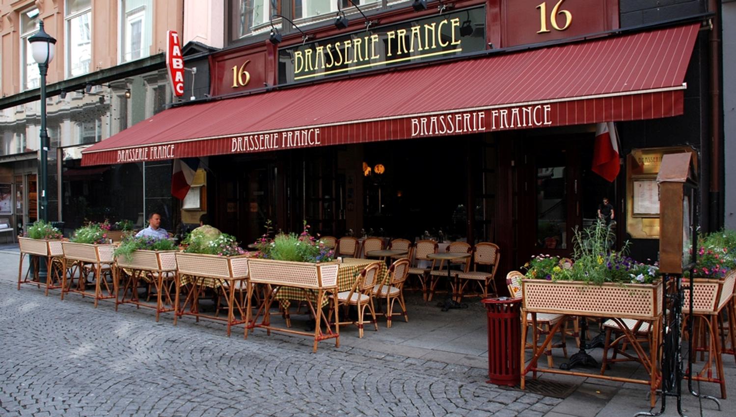 French-inspired entrance to the restaurant.