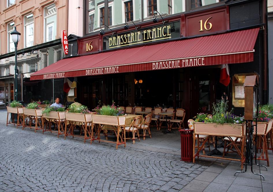 French-inspired entrance to the restaurant.