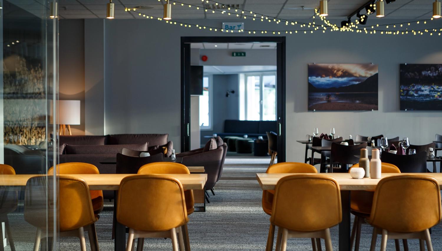 The dining area in the restaurant.