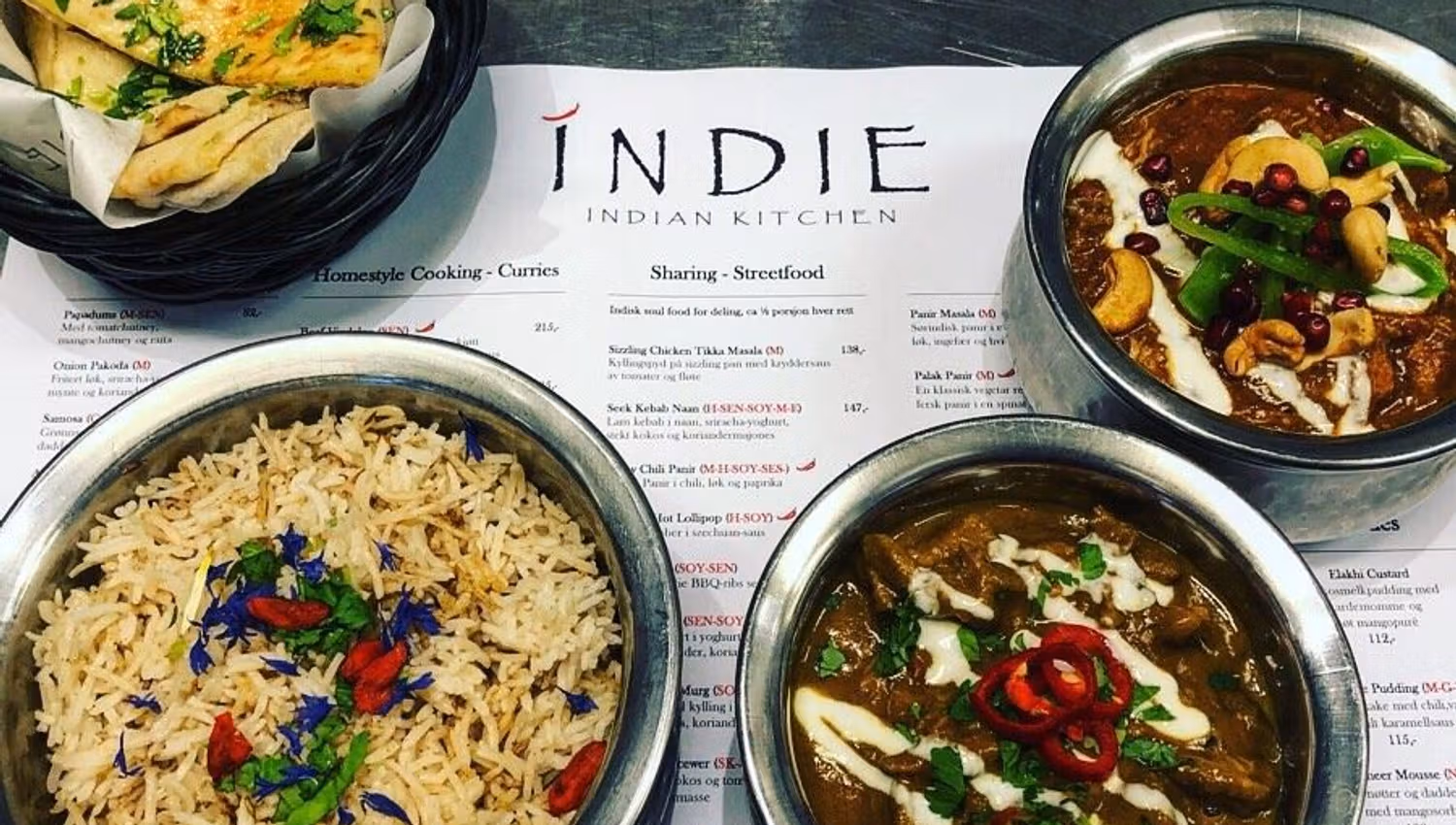 Various dishes served at Indie Restaurant