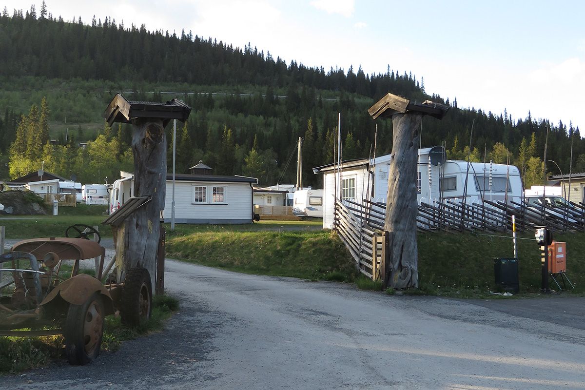 Inngangspartiet til en campingplass