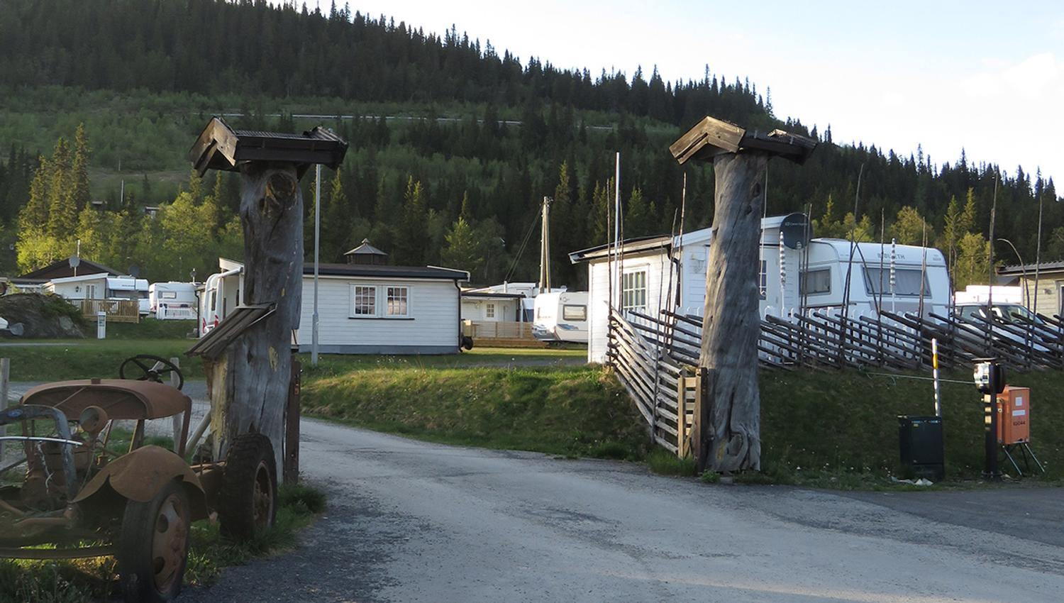 Inngangspartiet til en campingplass