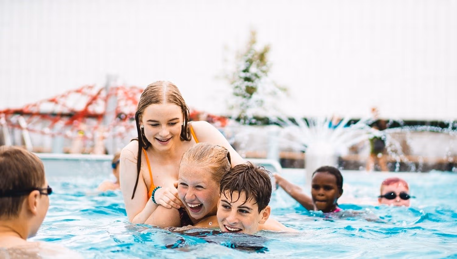 children in a swimming pool