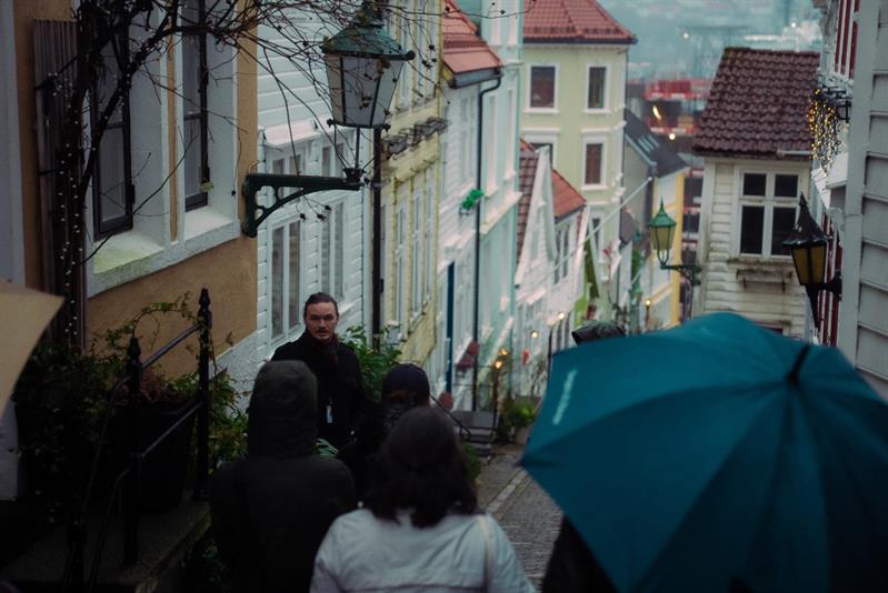 The narrow streets at Nordnes