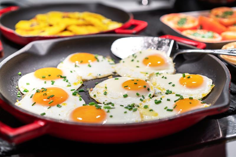 Fried eggs for breakfast