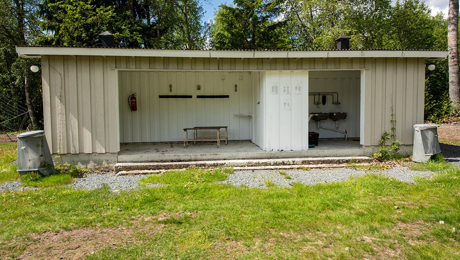 sanitary building at Morgedal camping