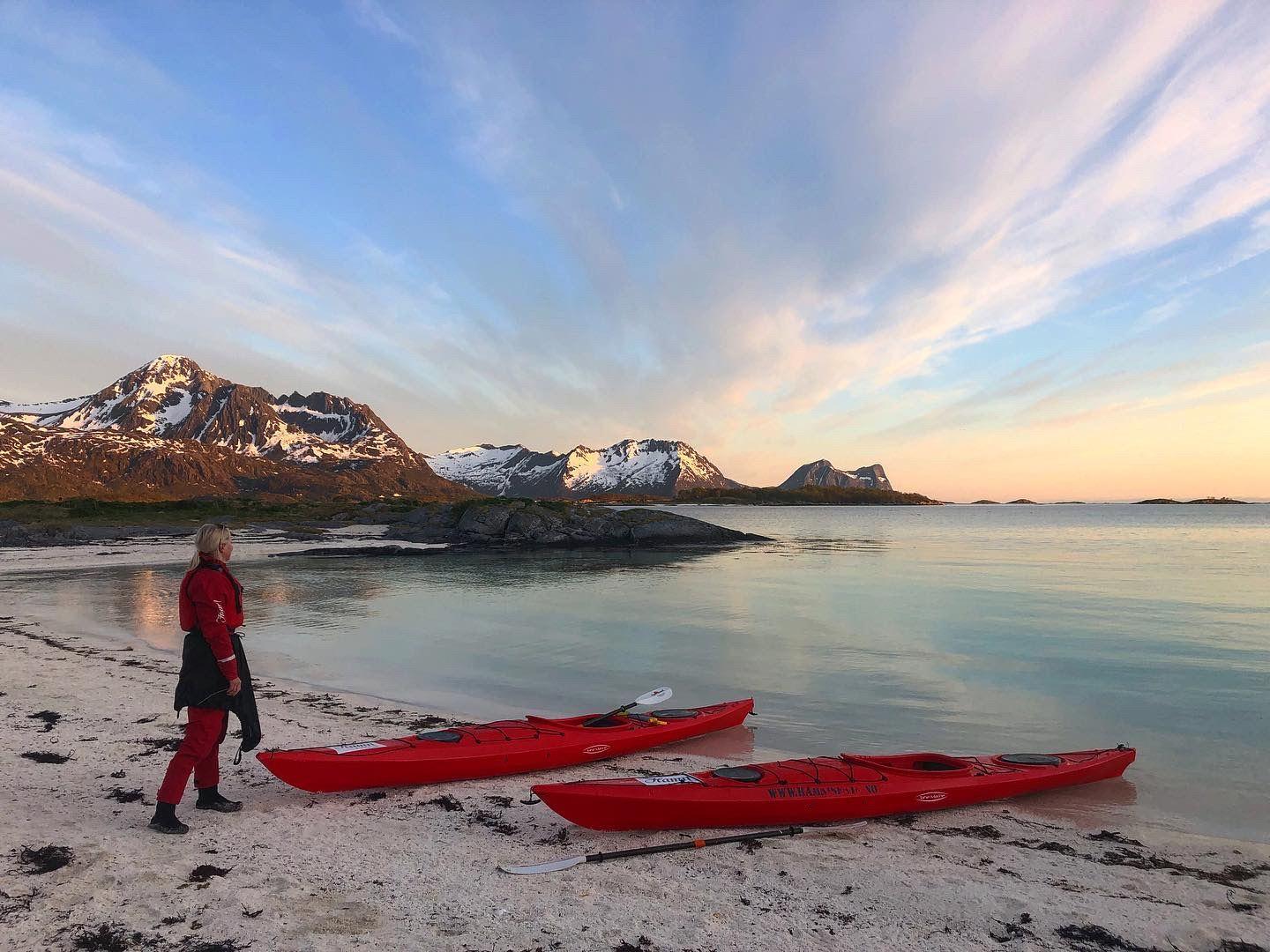 kayaks on the beach