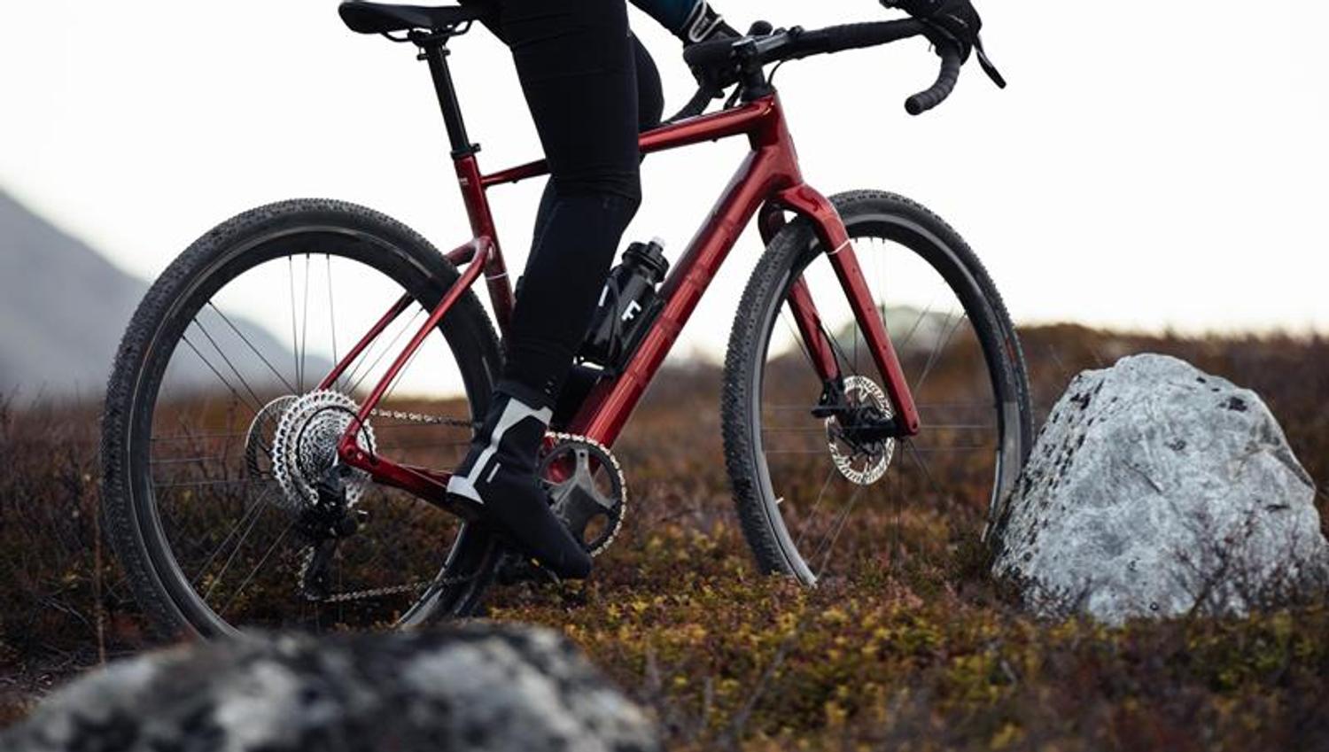 Cyclist on a mountain
