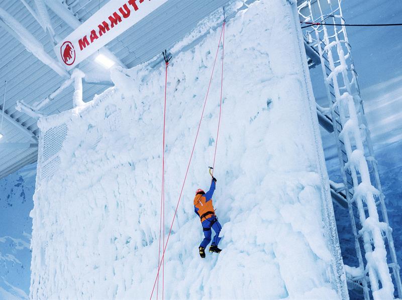 Like to try something new? Climb the ice wall at SNØ!