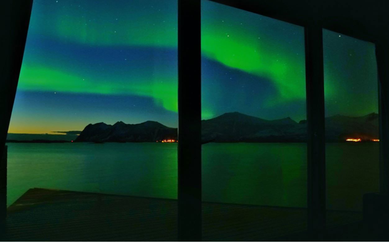 Northern lights outside the windows