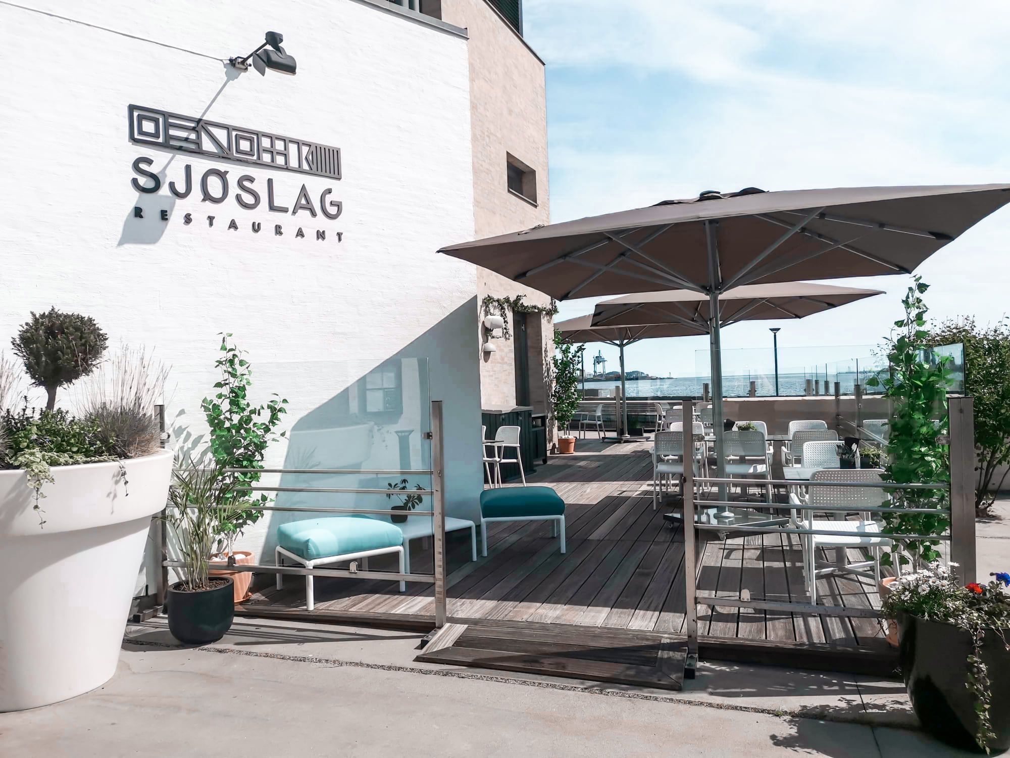 The outdoor seating