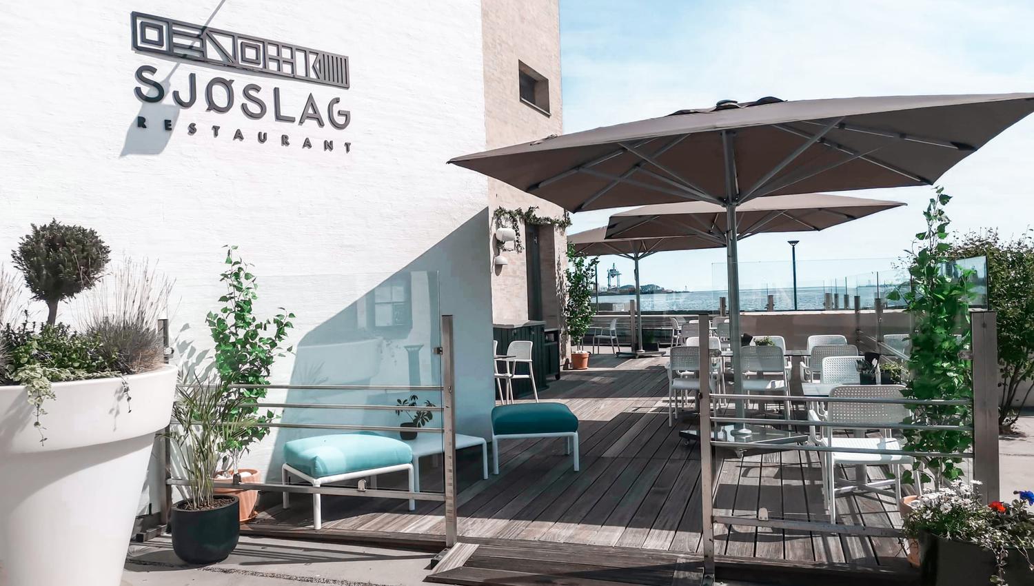 The outdoor seating